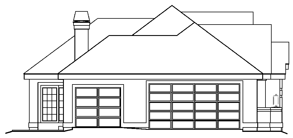Home Plan Left Elevation of this 3-Bedroom,1948 Sq Ft Plan -138-1196