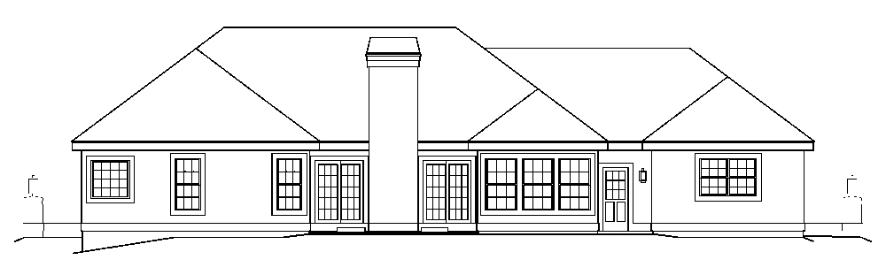 Home Plan Rear Elevation of this 3-Bedroom,1948 Sq Ft Plan -138-1196