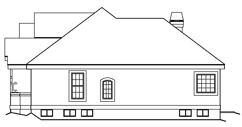 Home Plan Right Elevation of this 3-Bedroom,1948 Sq Ft Plan -138-1196