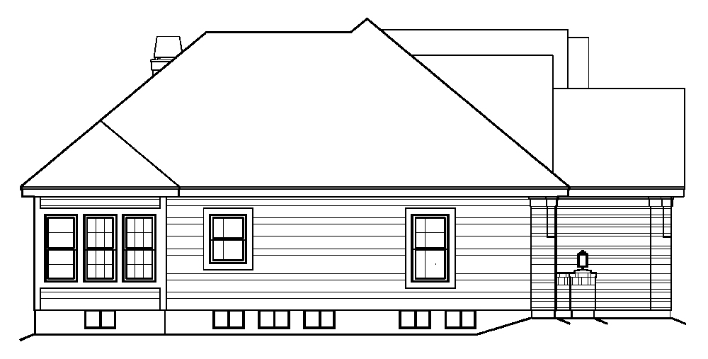 Home Plan Left Elevation of this 3-Bedroom,2210 Sq Ft Plan -138-1197