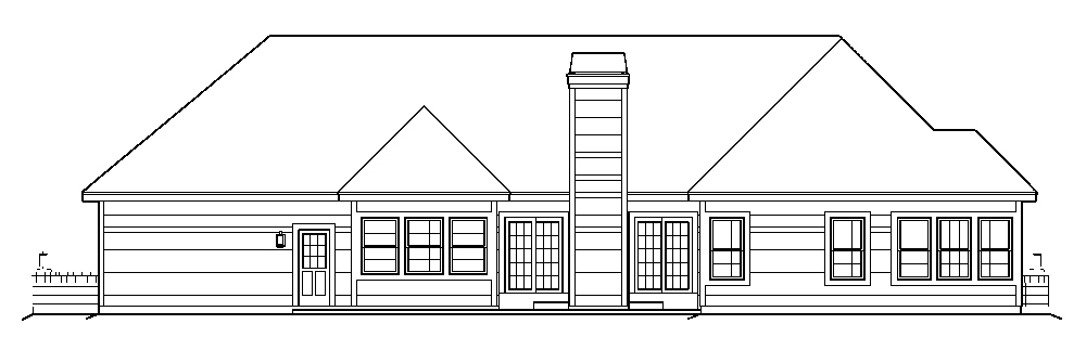 Home Plan Rear Elevation of this 3-Bedroom,2210 Sq Ft Plan -138-1197