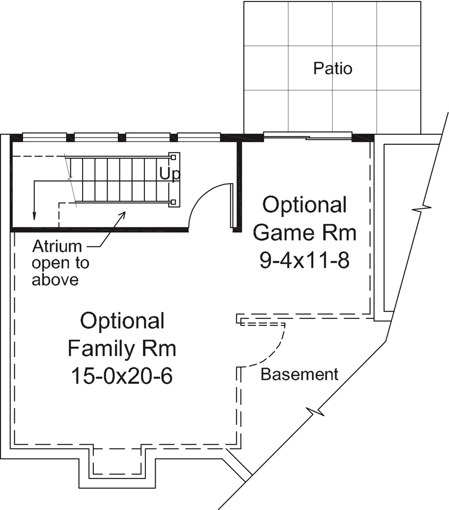 Floor Plan Basement of Country Plan #138-1198