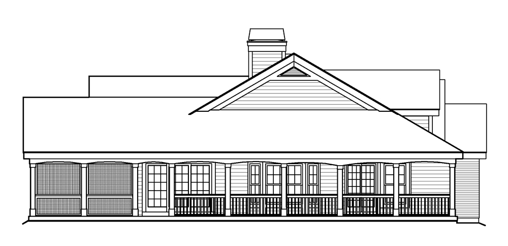 Home Plan Left Elevation of this 2-Bedroom,1646 Sq Ft Plan -138-1199