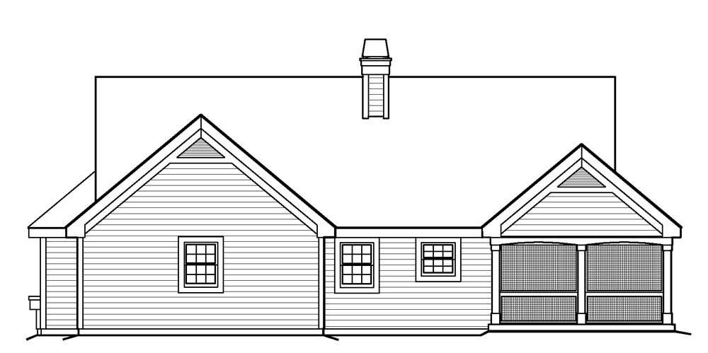 Home Plan Rear Elevation of this 2-Bedroom,1646 Sq Ft Plan -138-1199