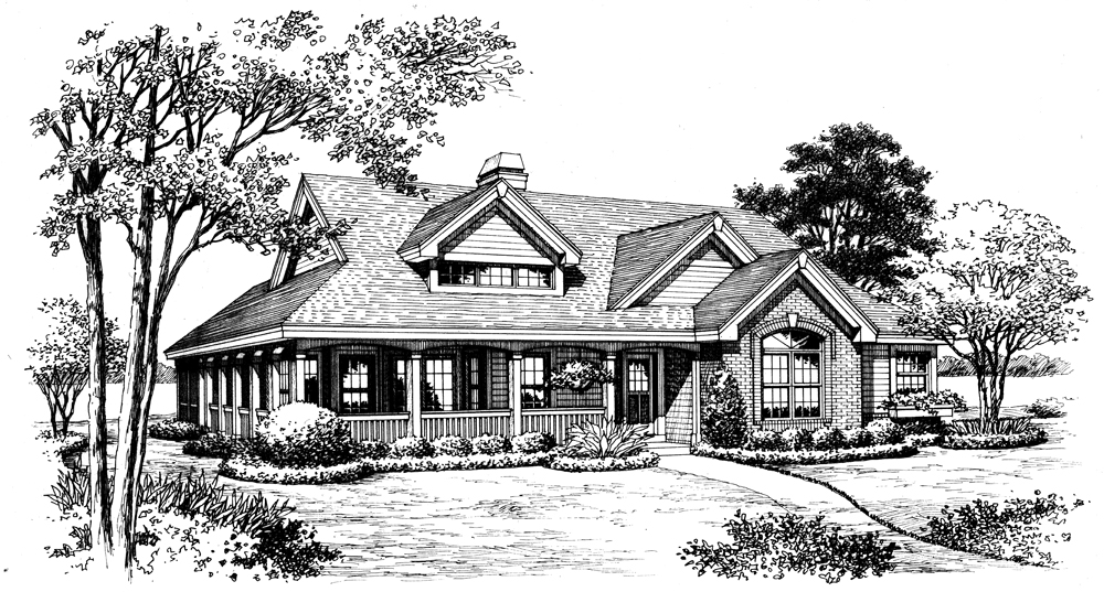 Front View of this 2-Bedroom, 1646 Sq Ft Plan - 138-1199