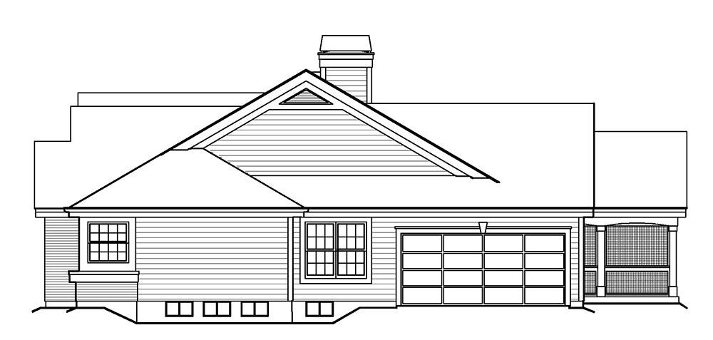 Home Plan Right Elevation of this 2-Bedroom,1646 Sq Ft Plan -138-1199