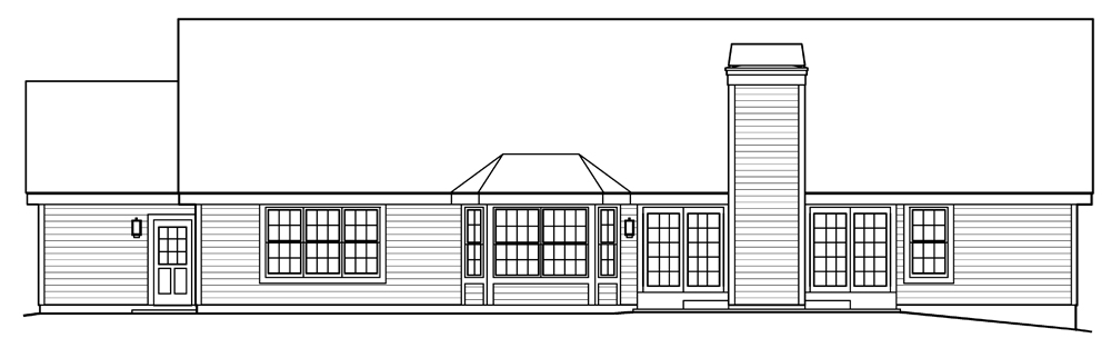 Home Plan Rear Elevation of this 4-Bedroom,2322 Sq Ft Plan -138-1200