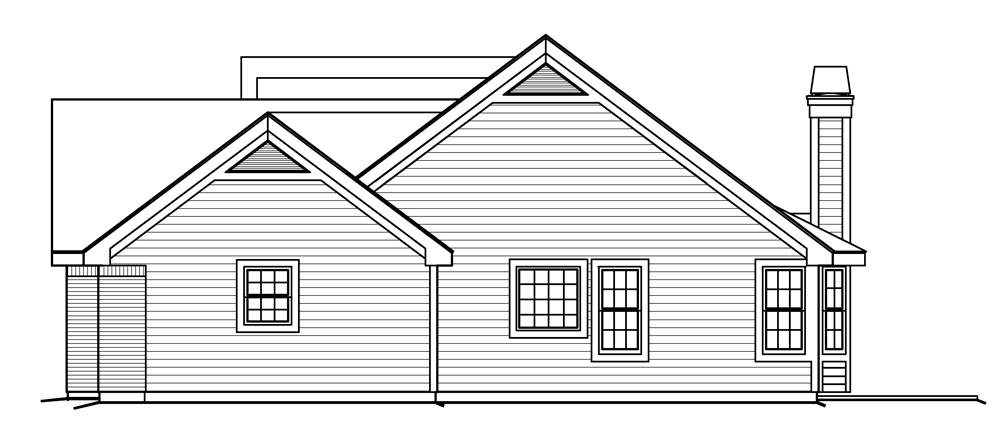 Home Plan Right Elevation of this 4-Bedroom,2322 Sq Ft Plan -138-1200