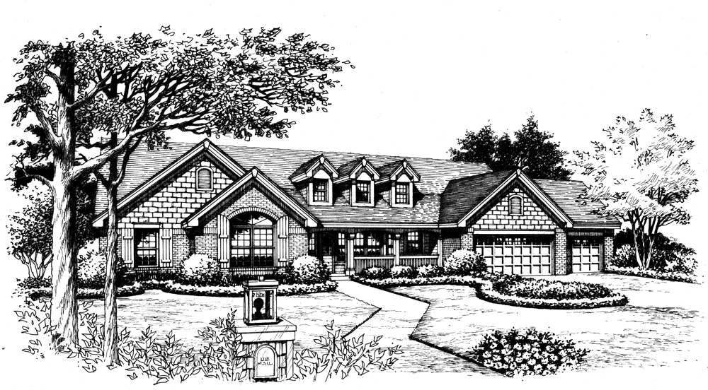 Front View of this 4-Bedroom, 2322 Sq Ft Plan - 138-1200