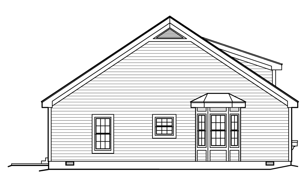 Home Plan Left Elevation of this 2-Bedroom,882 Sq Ft Plan -138-1201