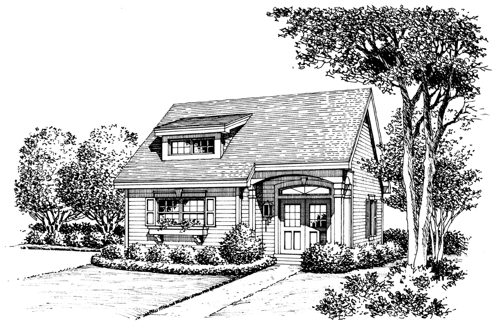 Front View of this 2-Bedroom, 882 Sq Ft Plan - 138-1201