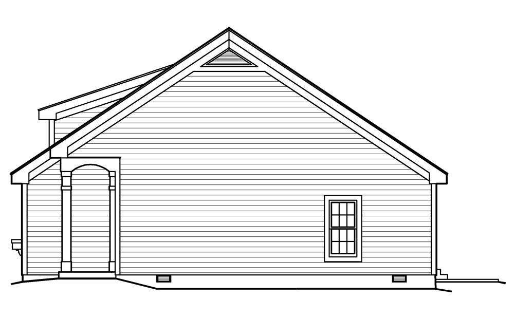 Home Plan Right Elevation of this 2-Bedroom,882 Sq Ft Plan -138-1201