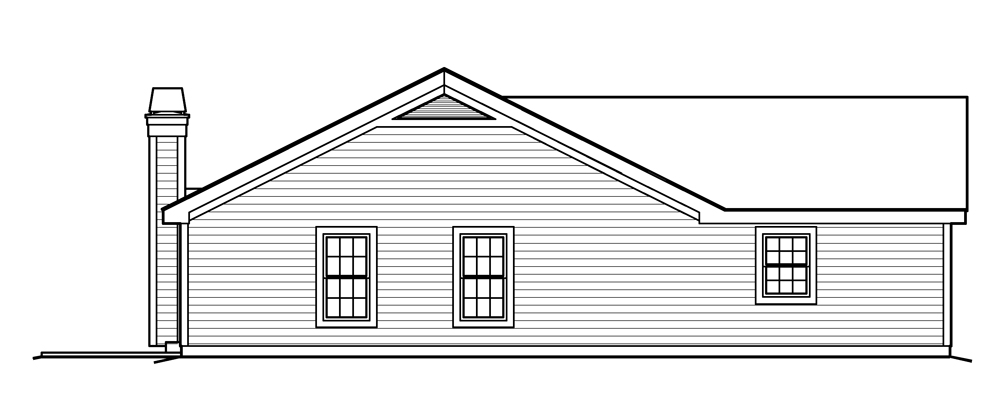 Home Plan Left Elevation of this 3-Bedroom,1102 Sq Ft Plan -138-1202
