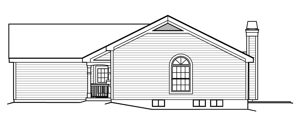 Home Plan Right Elevation of this 3-Bedroom,1102 Sq Ft Plan -138-1202