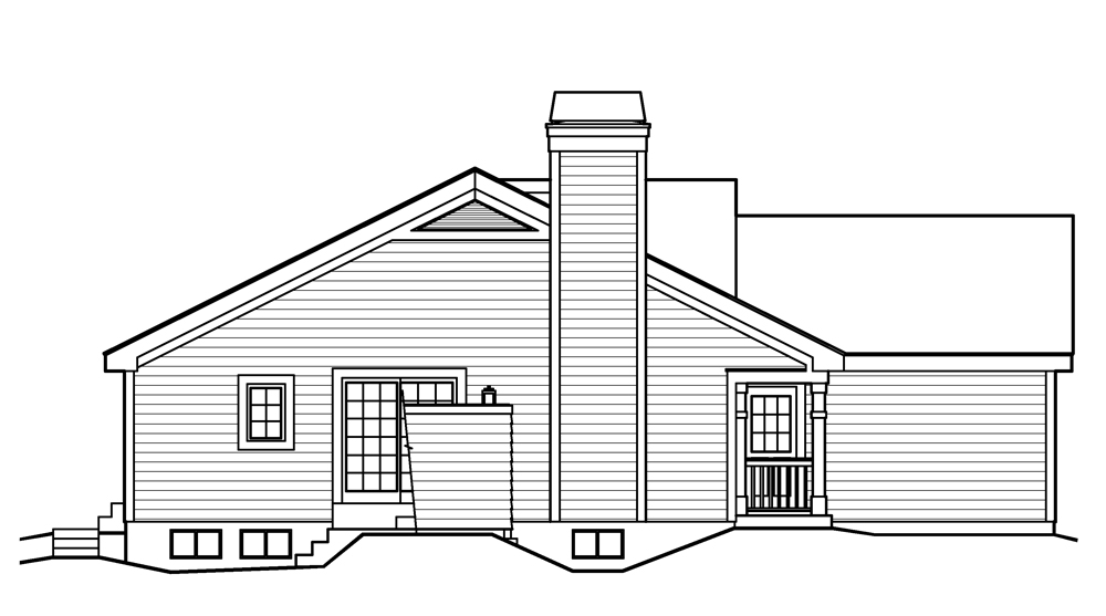 Home Plan Left Elevation of this 4-Bedroom,1203 Sq Ft Plan -138-1203