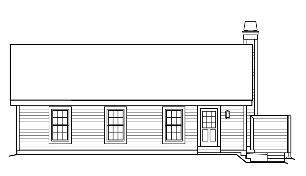 Home Plan Rear Elevation of this 4-Bedroom,1203 Sq Ft Plan -138-1203