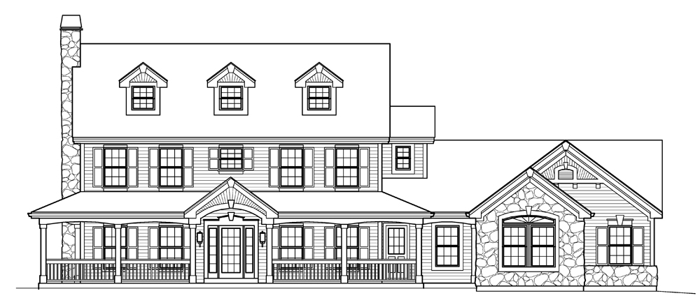 Home Plan Front Elevation of this 4-Bedroom,2368 Sq Ft Plan -138-1204