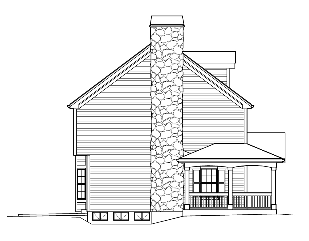 Home Plan Left Elevation of this 4-Bedroom,2368 Sq Ft Plan -138-1204