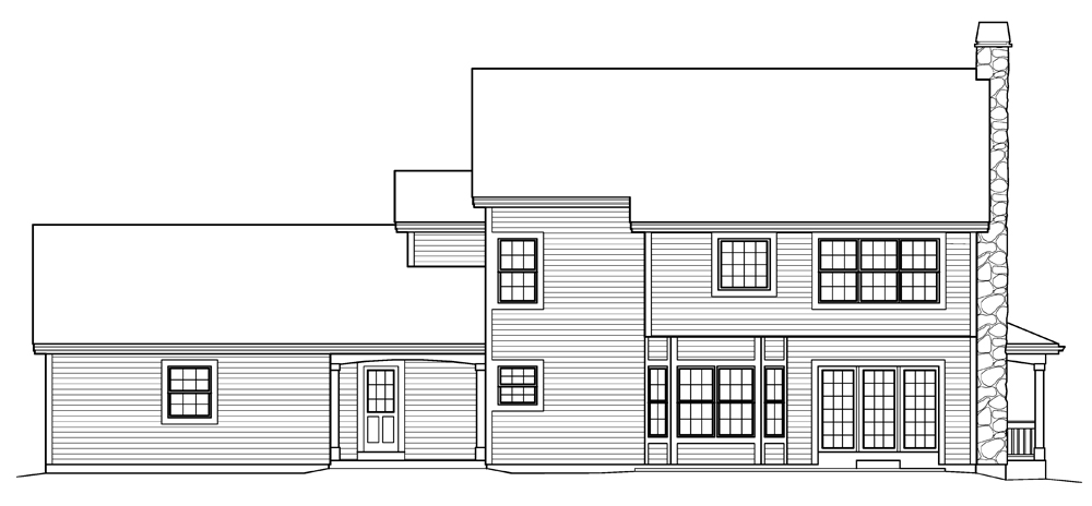Home Plan Rear Elevation of this 4-Bedroom,2368 Sq Ft Plan -138-1204