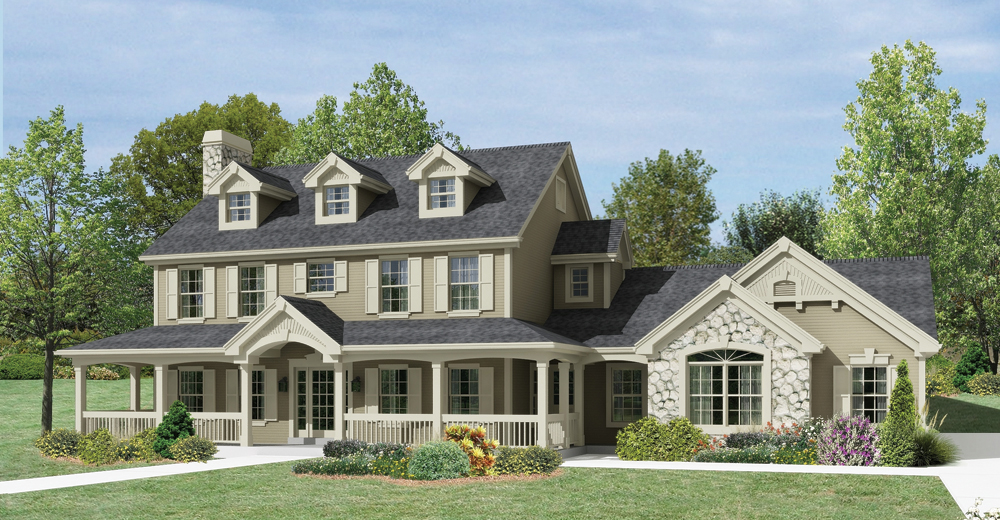 Front elevation of Country home (ThePlanCollection: House Plan #138-1204)