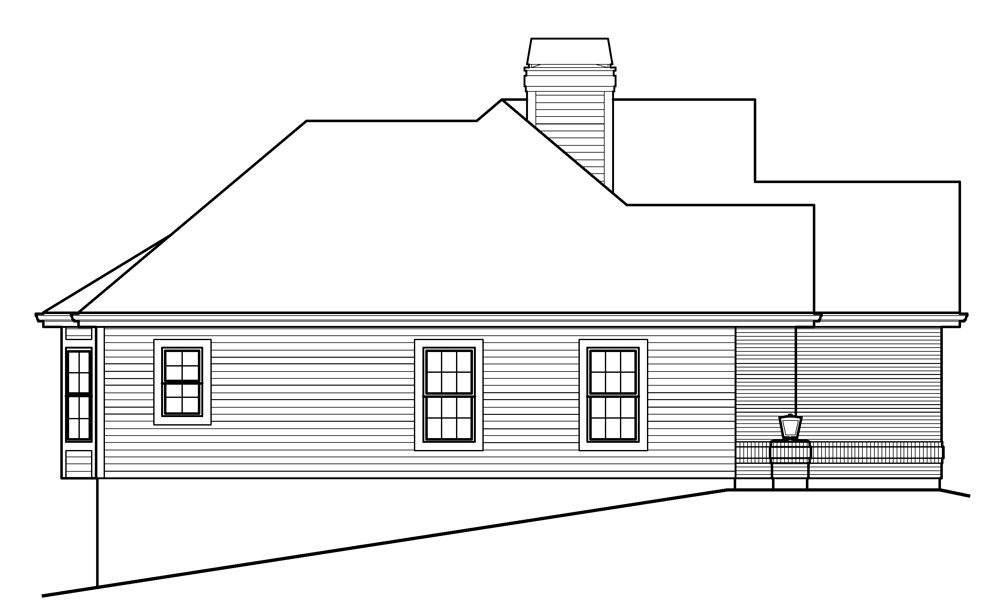 Home Plan Left Elevation of this 4-Bedroom,1977 Sq Ft Plan -138-1205