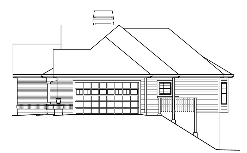 Home Plan Right Elevation of this 4-Bedroom,1977 Sq Ft Plan -138-1205
