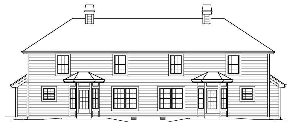 Home Plan Rear Elevation of this 3-Bedroom,3056 Sq Ft Plan -138-1206