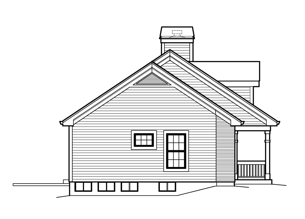 Home Plan Left Elevation of this 3-Bedroom,1420 Sq Ft Plan -138-1207