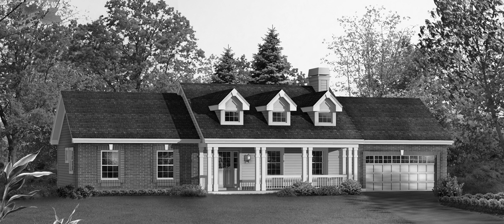 Front View of this 3-Bedroom, 1420 Sq Ft Plan - 138-1207