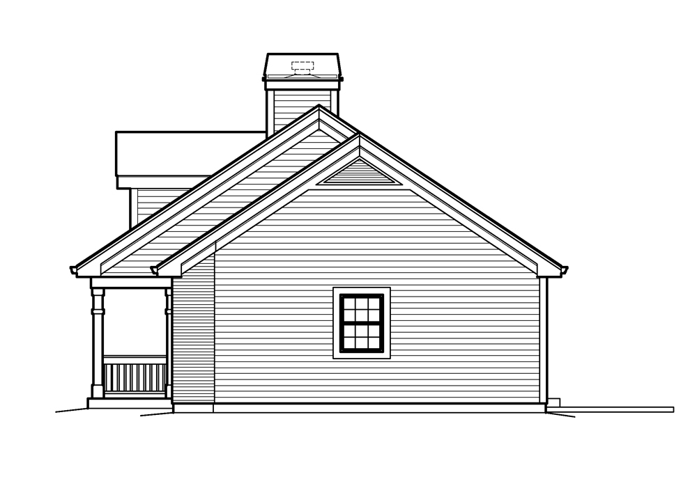 Home Plan Right Elevation of this 3-Bedroom,1420 Sq Ft Plan -138-1207