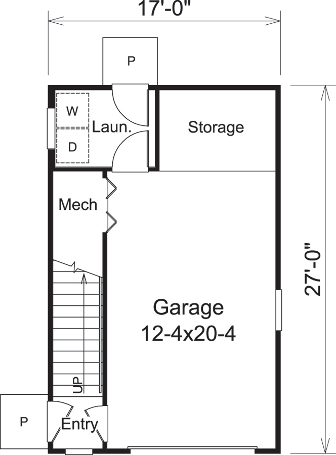 Floor Plan First Story of Garage w/Apartments Plan #138-1208