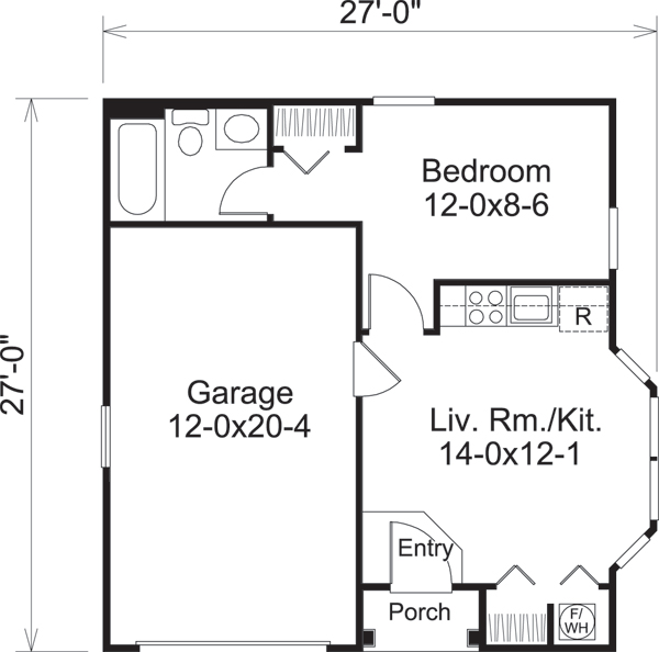 Floor Plan First Story of Cottage Plan #138-1209
