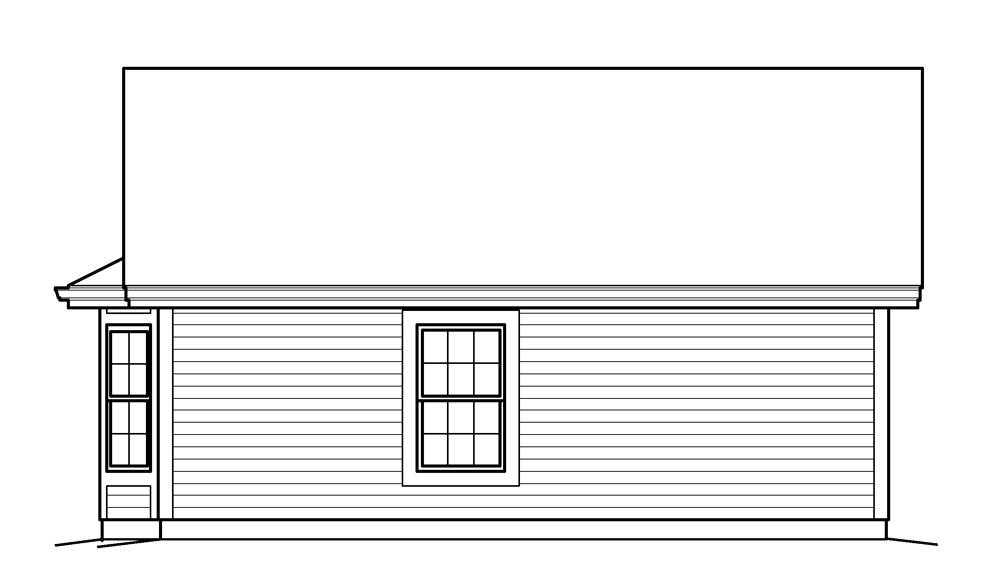 Home Plan Rear Elevation of this 1-Bedroom,421 Sq Ft Plan -138-1209