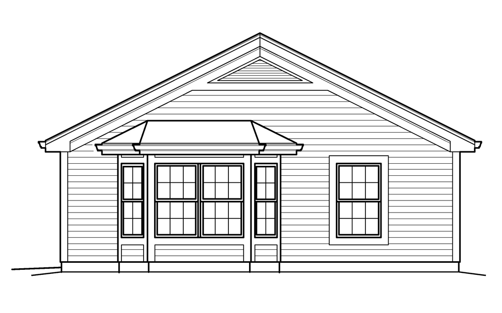 Home Plan Right Elevation of this 1-Bedroom,421 Sq Ft Plan -138-1209