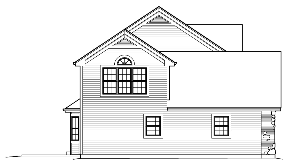 Home Plan Left Elevation of this 4-Bedroom,2764 Sq Ft Plan -138-1210
