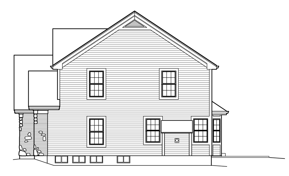 Home Plan Right Elevation of this 4-Bedroom,2764 Sq Ft Plan -138-1210
