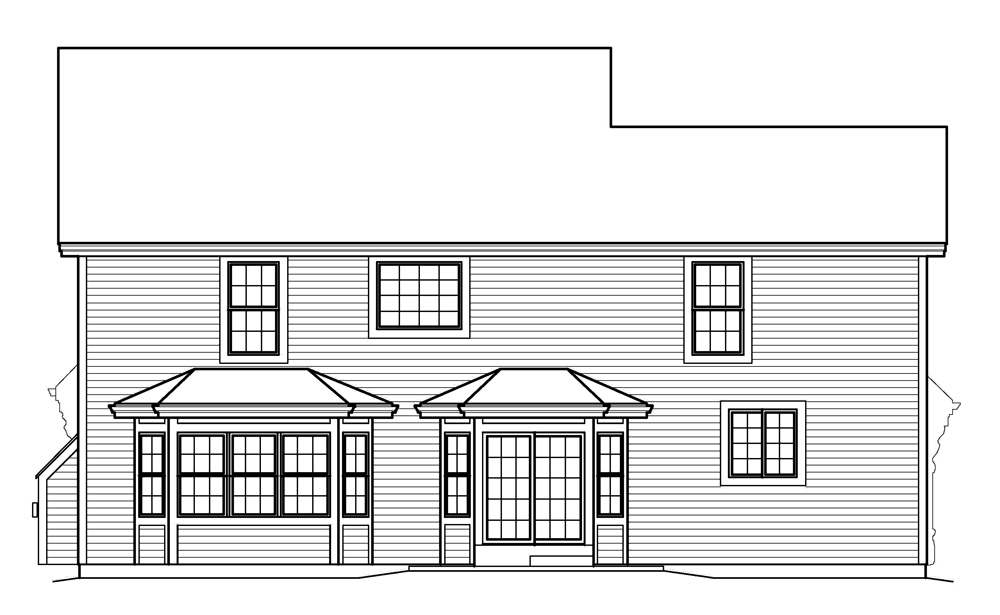 Home Plan Rear Elevation of this 4-Bedroom,2764 Sq Ft Plan -138-1210