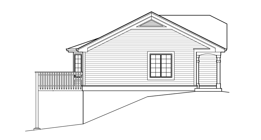 Home Plan Left Elevation of this 2-Bedroom,1142 Sq Ft Plan -138-1211