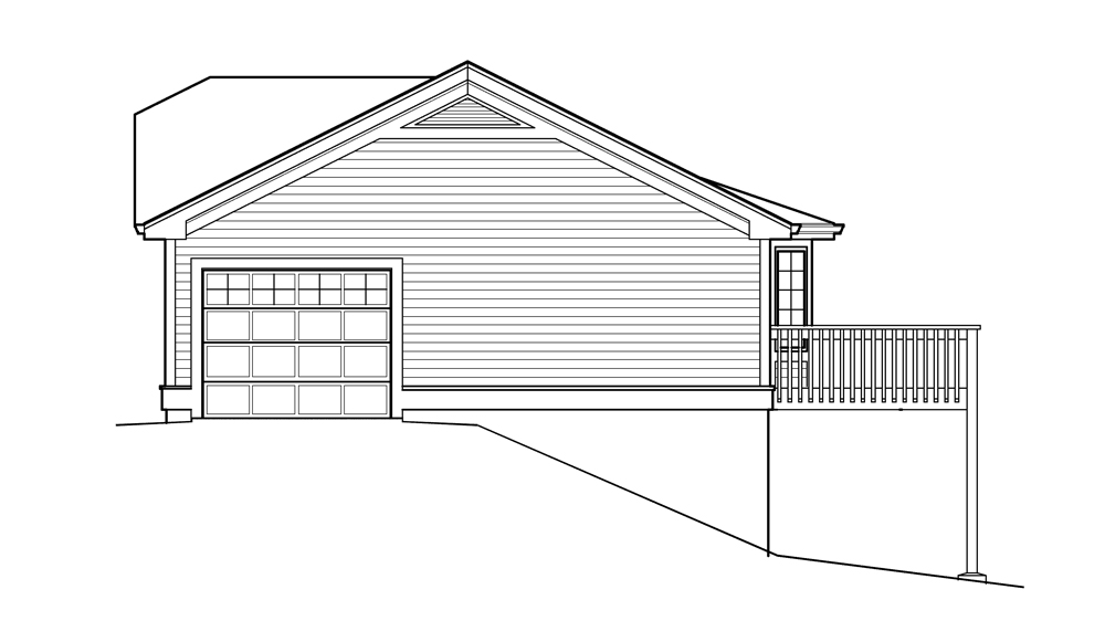Home Plan Right Elevation of this 2-Bedroom,1142 Sq Ft Plan -138-1211