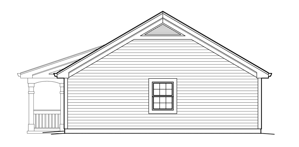 Home Plan Right Elevation of this 1-Bedroom,496 Sq Ft Plan -138-1212