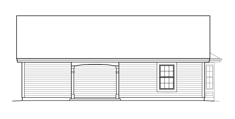 Home Plan Rear Elevation of this 1-Bedroom,496 Sq Ft Plan -138-1212