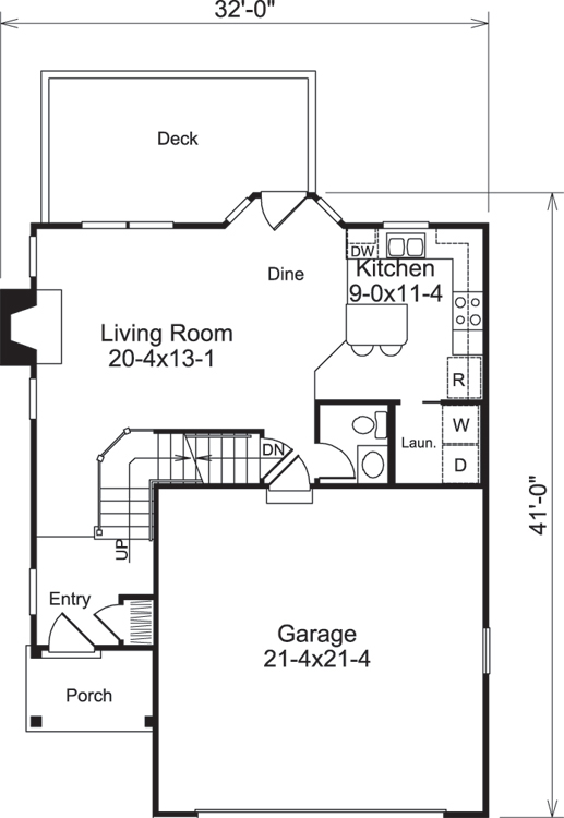 Floor Plan First Story of Country Plan #138-1213