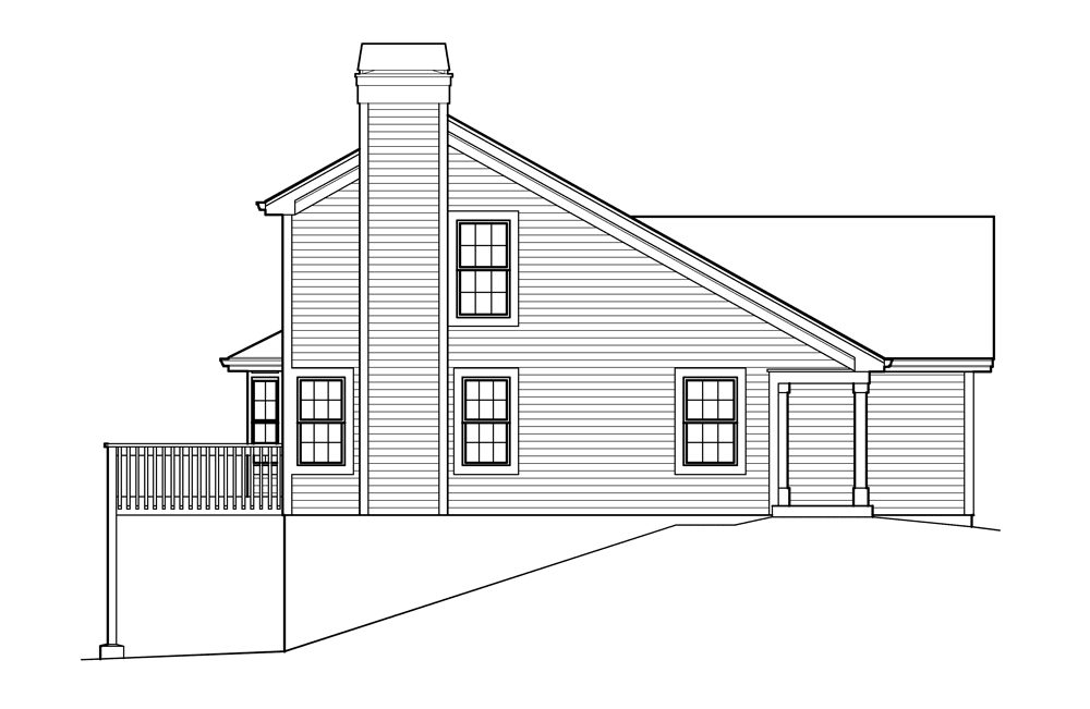 Home Plan Left Elevation of this 3-Bedroom,1137 Sq Ft Plan -138-1213