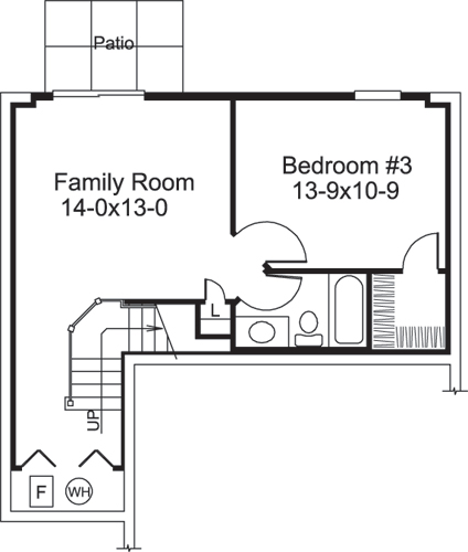 Floor Plan Basement of Country Plan #138-1213