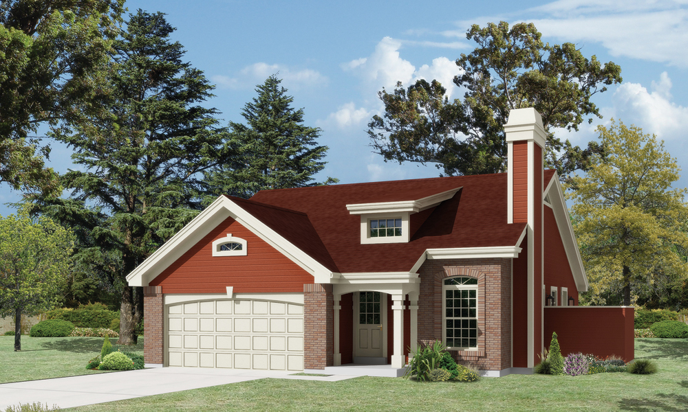 Front elevation of Country home (ThePlanCollection: House Plan #138-1214)