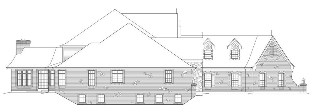 Home Plan Left Elevation of this 4-Bedroom,6088 Sq Ft Plan -138-1215