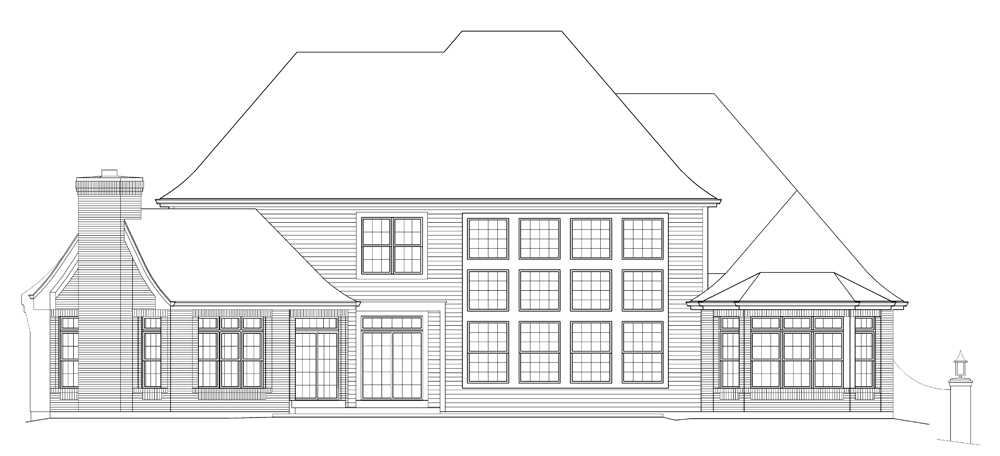 Home Plan Rear Elevation of this 4-Bedroom,6088 Sq Ft Plan -138-1215