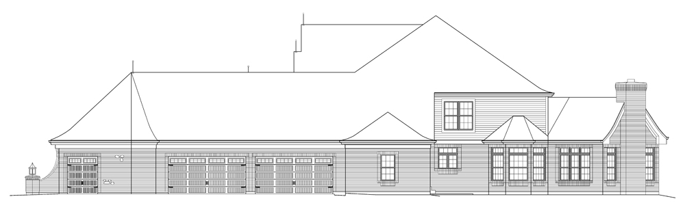 Home Plan Right Elevation of this 4-Bedroom,6088 Sq Ft Plan -138-1215