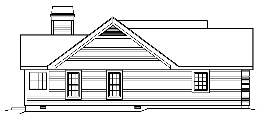Home Plan Left Elevation of this 3-Bedroom,1580 Sq Ft Plan -138-1217