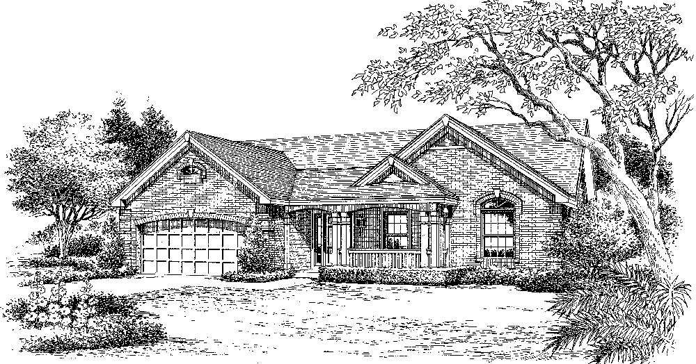 Front View of this 3-Bedroom, 1580 Sq Ft Plan - 138-1217